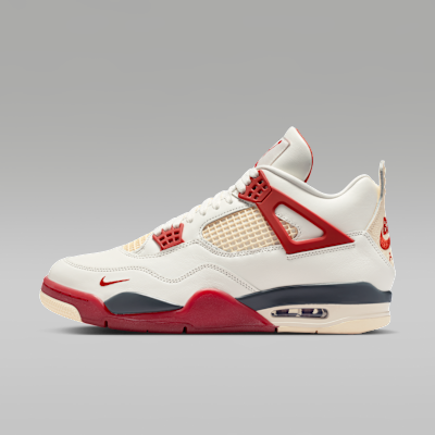 Air Jordan 4 Retro OG Nigel Sylvester Brick After Brick, Sail with Cinnabar accents, lateral side
