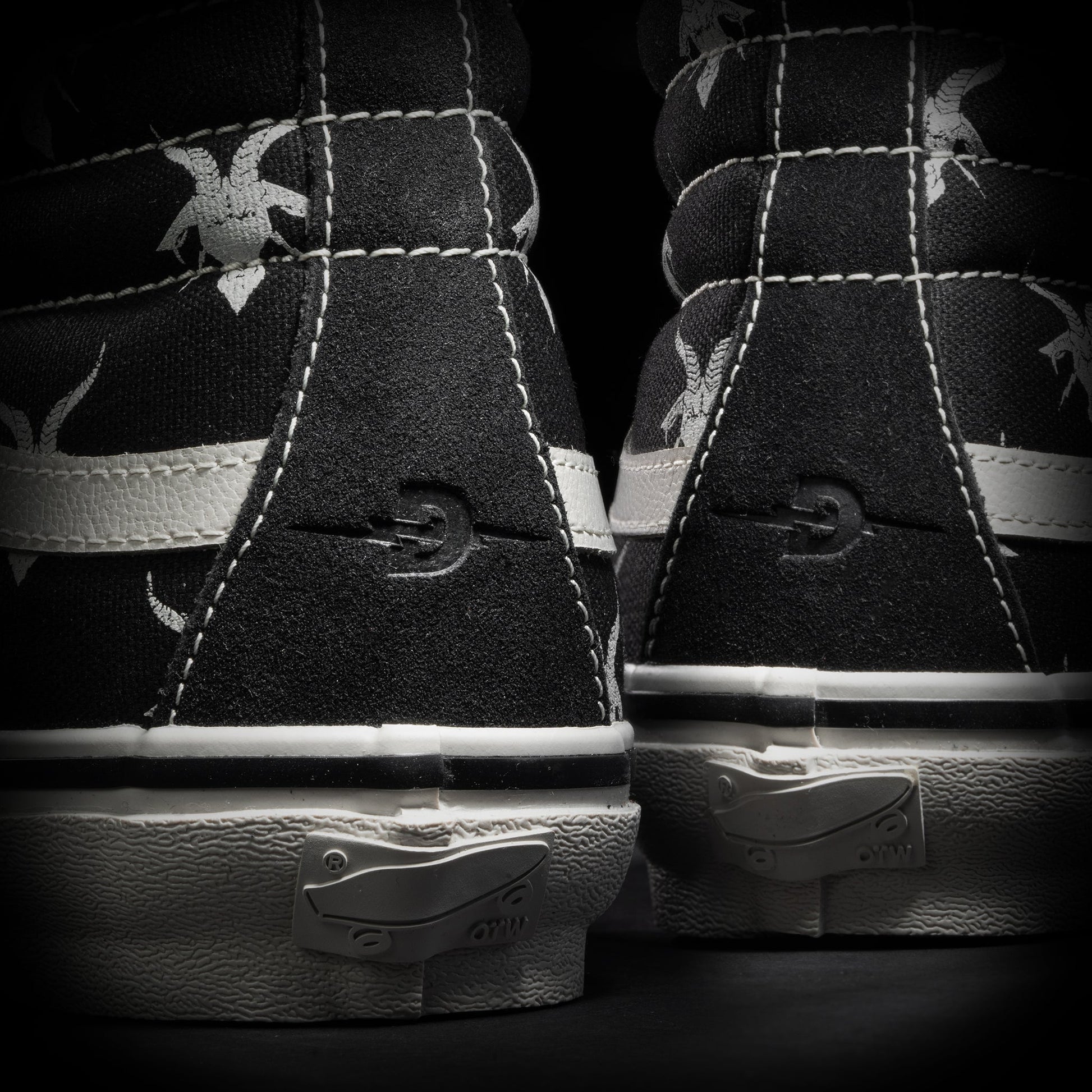 Vans OTW Sk8-Hi 38 x DEFCON Skate Block Black - heel D-Bolt deboss